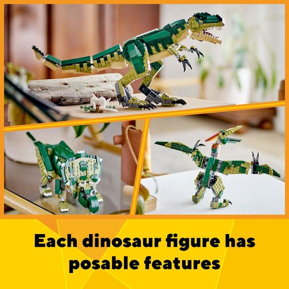 LEGO Creator 3 in 1 T-Rex Dinosaur Toy - Build T Rex, Triceratops & Pterodactyl - Picture 6 of 11